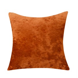 RKAAS HOME Super Soft Decorative Luxurious Crushed Ice Velvet Square Cushion Cover for Living Room Sofa Couch Bed 45cm x 45cm 18x18 Inches (Pack of 4 - Burnt Orange)