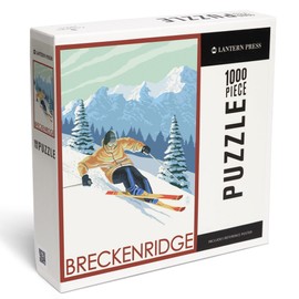 Lantern Press 1000 Piece Jigsaw Puzzle, Downhill Skier, Breckenridge, Colorado