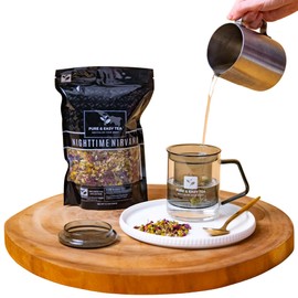 Pure And Easy Tea, Glass Tea Infuser Mug with Lid - Modern Borosilicate Filter Steeping Cup, Plastic-Free, Purest Brew for Loose Leaf Lovers, 400 mL/13.5 oz