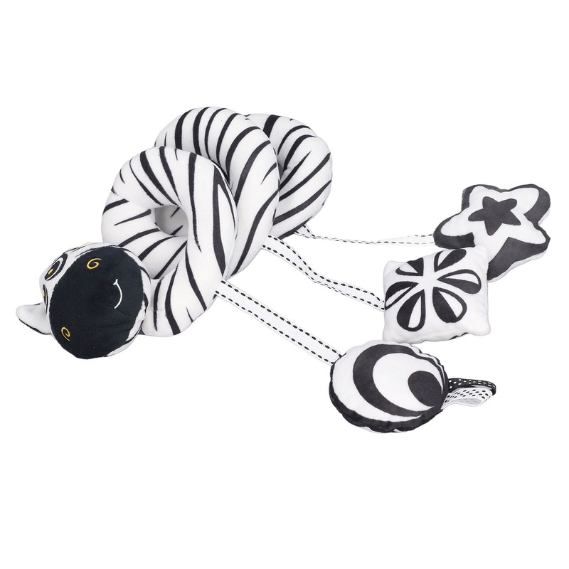 Baby Plush Animal Stroller Toys Black and White Spiral Activity