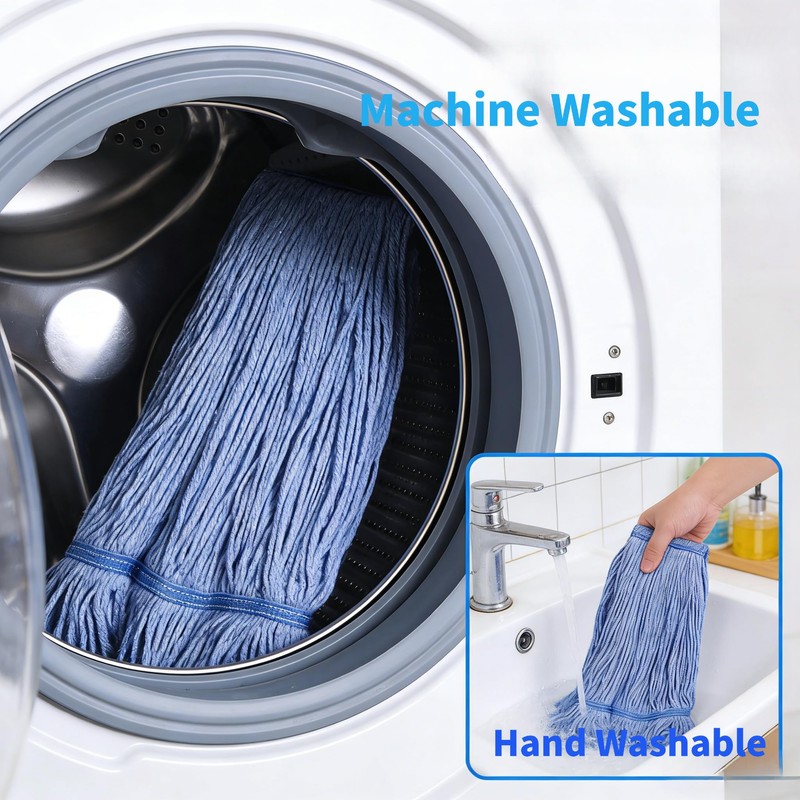 Commercial Mop Head Replacement 6 Pack, Heavy Duty Cotton Mop