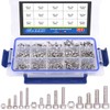 Glarks 510Pcs M3 M4 M5 304 Stainless Steel Hex Socket