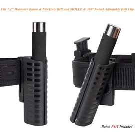TACNEX Baton Holder w/Duty Belt/MOLLE Rotatable Clip Police Baton Holster 16"-21"-26" Telescopic Baton Case ASP Baton Carrier Expandable Baton/Flashlight Carry Pouch Law Enforcement Security Officer