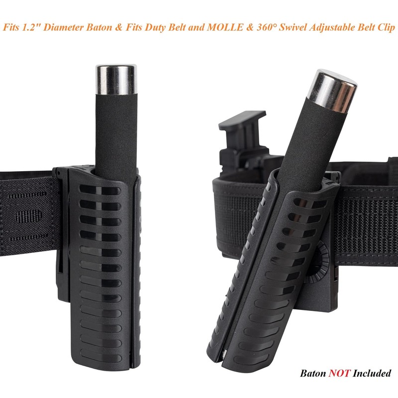 TACNEX Baton Holder w/Duty Belt/MOLLE Rotatable Clip Police Baton Holster