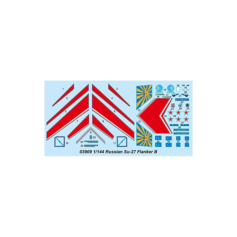 Trumpeter 03909 Modellbausatz Russian SU-27 Flanker B Mittel, 1/144