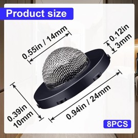 8 Pcs Black Hose Water Filter Washers, Stainless Steel Inlet Hose Washer with Screen, Garden Hose Screen Filter for 3/4 Inch Garden Hose Connector, 5/8 Inch Washing Machine