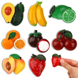Molain Pack of 8 Fruit Fridge Magnets, Fridge Magnets, 3D Fridge Message Magnets, Cartoon Stereo Fridge Magnets for Whiteboards, Fridge Crafts, Reporting Board