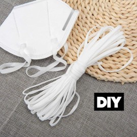 Mabua 27 Yards Elastic String Cord Bands Rope for Sewing, Bracelet, Crafts, DIY, 1/4" - White