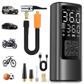 HOVVIDA Compressore Aria Portatile, Compressore Portatile, Compressore Portatile Moto, 150 PSI (10,3 Bar) 5V, Inflazione Rapida, Spegnimento Automatico, LED, per Auto, Moto, Bicicletta, Palla