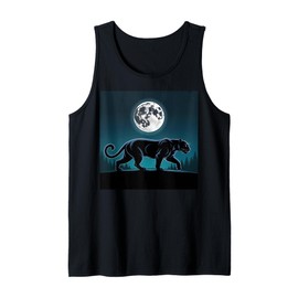Kids Black Panther Full Moon Trees Sasquatch Black Panther Tank Top