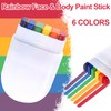 SmallCat 2 Rainbow Face Paint Sticks, Festival Makeup for Face,