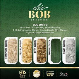 Sensationnel Chicbob Lace Frontwig - Bob Unit 3 Face Framing Glueless Wig Wide 5 Inch Deep Part Synthetic Preplucked Hairline (1 JETBLACK)