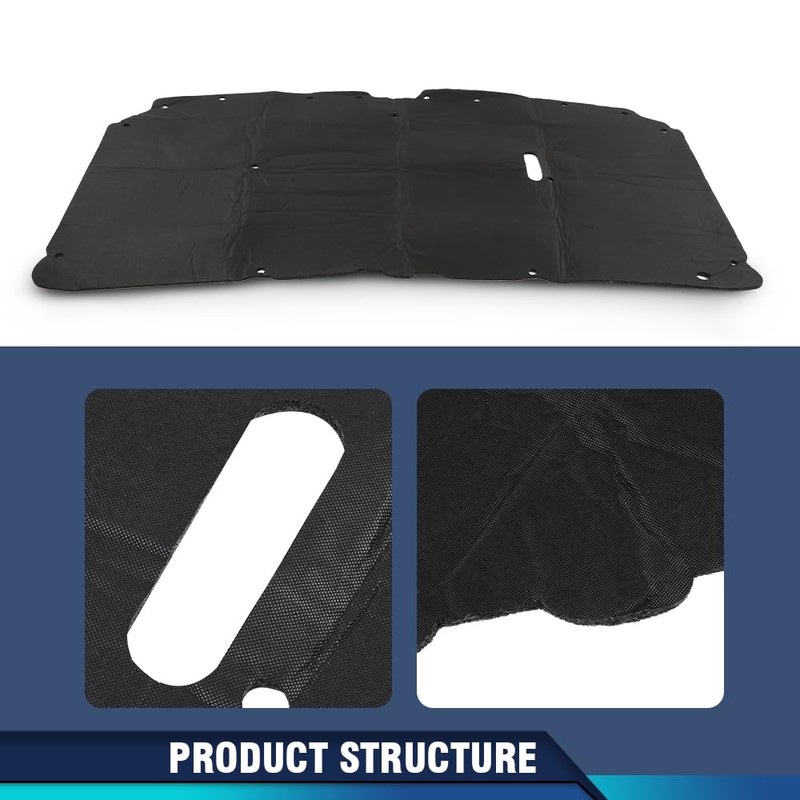 PIT66 Hood Insulation Pad Heat Shield w/ Clips Compatible with