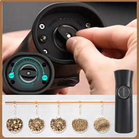 pepper grinder Salt and Pepper Grinder Battery powered Pepper Grinder Salt Grinder Electric Salt Grinder electric pepper mill Gravity Pepper Grinder with LED Indicator Pepper Grinder