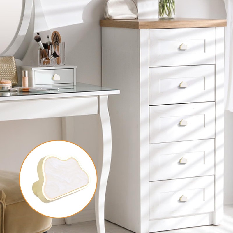 MOROBOR Decorative Cloud Kitchen Cabinet Knobs, 4 Pack Creative Dresser