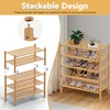 Haddockway 5 Tier Bamboo Shoe Rack Storage Organizer, Multifunctional Free