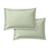Bianca 200 Thread Count Cotton Percale Oxford Pillowcase Pair Sage