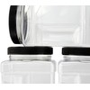 48-Ounce Square Plastic Jars (3-Pack); Clear Rectangular 6-Cup Canisters w/Black