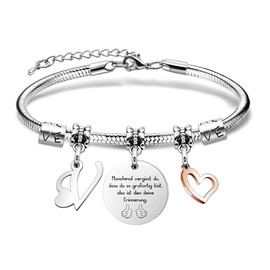 SAMORION 26 Letter Bracelets, Name Gift, Inspirational Bracelet, Sometimes Forget You So Great, Memory Jewellery for Women, Birthday Bracelets for Friend, Christmas Graduation, Stainless Steel