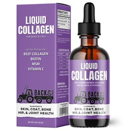 Back40 Dogs Premium Grass-Fed Liquid Collagen for Dogs Skin and Coat, HIPS and Joints | Allergy Relief with Biotin, Vitamin C and MSM for Joint, Nails & Immunity | Made in USA