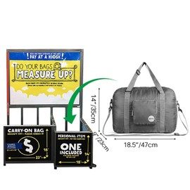 WANDF for Spirit Airlines 18" Foldable Travel Duffle Bag Weekender Bags Carry on Bag for Women Girls, Grey