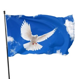 Peace Flag 150 x 90 cm Peace Dove and Blue Sky Polyester Flag, Banner, Peace Sign, Lightweight Garden Flag, Decorative Banner, Vivid Colour and UV-Resistant Flag, House Yard Flag