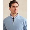 Kallspin Men's Quarter-Zip Sweater Pure Cotton Mock Neck Knit Long