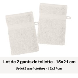 Lovely Casa - 2 Washcloths 15 x 21 cm - Lagoon - Ecru