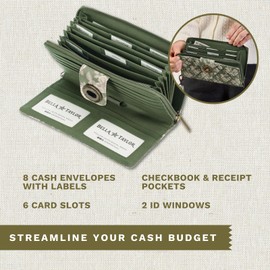 Bella Taylor Cash System Wallet for Envelope Budgeting - RFID Protected - Cash Stuffing Wallet with Detachable Wristlet - Heirloom Rose