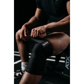 BREAKING LIMITS Knee Support Weight Training - Knee Wraps for Powerlifting, Gym, Strength Training & Bodybuilding - Knee Sleeves Wraps 200 cm (Pair)