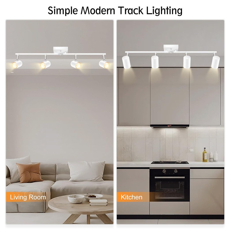 BoostArea 4-Light Track Lighting Kit, Modern Track Lighting Fixtures Ceiling,