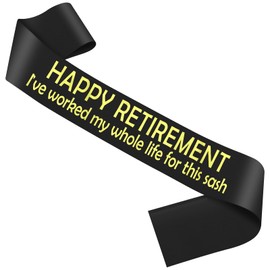 Retirement Gifts for Her Him Women Men Black Satin Gold Fonts Sash 2025 Retirement Party Decorations Supplies Favors for Mother Father Coworkers Friend for Farewell Going Away Gifts