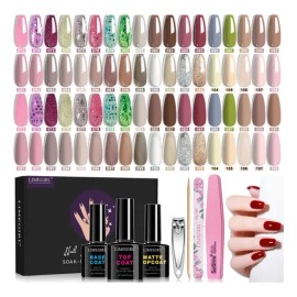 43pcs Kit Para Uñas Gel Nail Polish  Base Top Coat Manicura                                                                                           