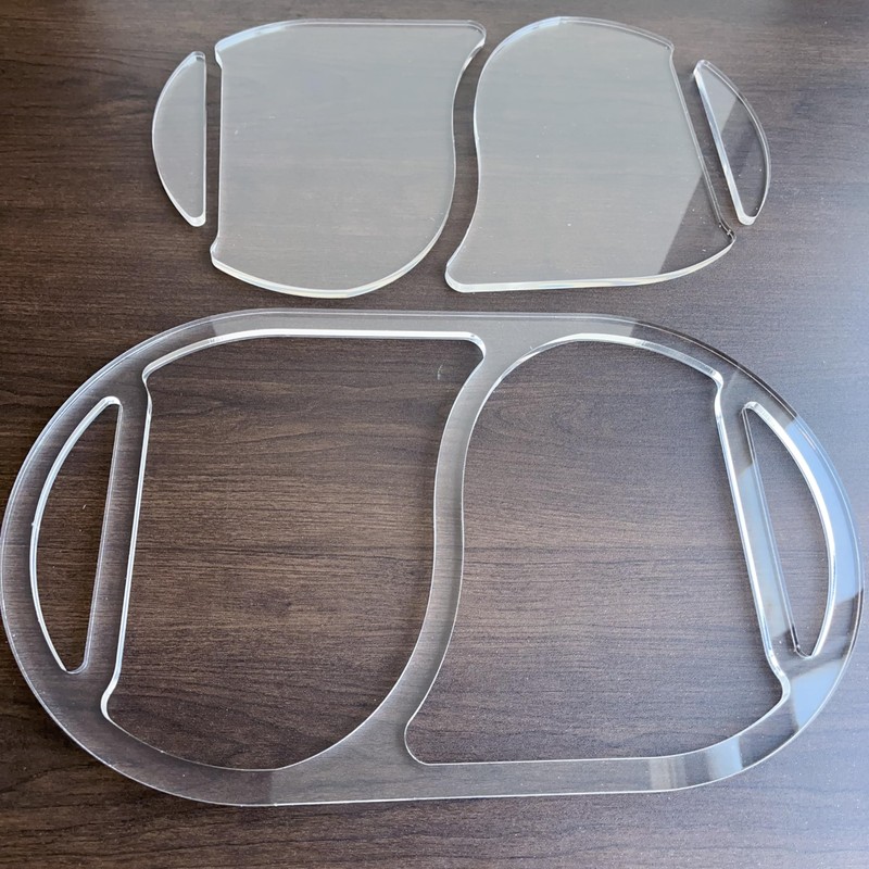 Oval 2 Section Valet Tray Router Template, Clear Acrylic Router