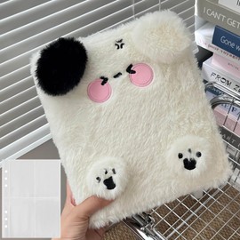 Sticker Album, A6 Binder for Girls, Fluffy Cute Animal Design, Sticker, Binder Included, A6, 6 Holes, Planner, Fan Activity Goods, Personal Organizer, Large Capacity Storage, 20 Inner Pages, Perfect