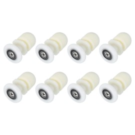 sourcing map 25mm Shower Door Rollers, Sliding Shower Doors Runners Wheels Replacement for Bathroom Glass Doors 4-6mm, White 8 Pcs