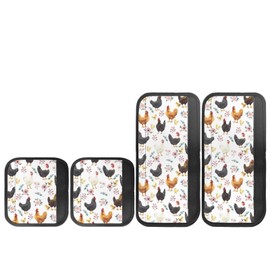 Viewamoon - Juego de 4 fundas para asas, antideslizantes, para nevera, para cocina, para evitar manchas, huellas dactilares
