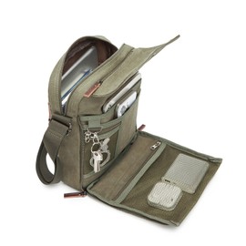Kono Man Bag Multi Pockets Men's Shoulder Bag Medium Size Cross Body Bag Men Canvas Messenger Satchel (Green)