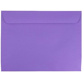 JAM PAPER 9 x 12 Booklet Colored Envelopes - Violet Purple Recycled - Bulk 250/Box