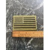 Subdued American Flag Iron On Patch 3.5” Green Trim USA