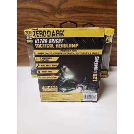 Zero Dark Ultra Bright Headlamp Hand Free Multiple Positions Batteries 120 Lumens Zerodark