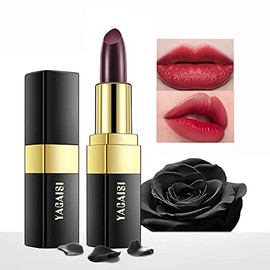 Yeweian Black Color Changing Lipstick, Magic Color Changing lip balm(Black Change into Brick Red), Natural Moisturizing Lip Balm Long Lasting Labiales Magicos Nutritious Lazy Lipstick For Women (Black)