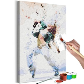 murando - Painting by Numbers Abstract Dancing Girls Colourful 40 x 60 cm Painting Set with Wooden Frame on Canvas for Adults Children Painting Hand Painted Kit DIY Gift Decoration