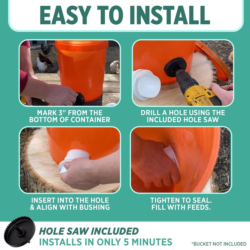 The Original Poultry Pro Feeder DIY Port PVC Gravity Fed