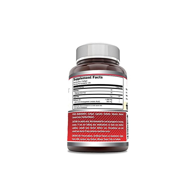 Amazing Formulas CLA 1000mg 120 Softgels Supplements | Conjugated Linoleic