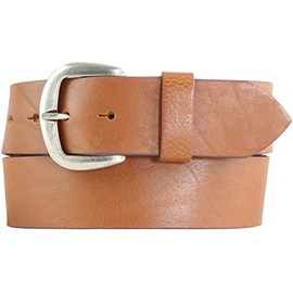 BELTINGER Denim Belt Made of Full Cowhide Leather 4.5 cm Wide Leather Belt for Men and Women 45 mm Leather Belt Made of Genuine Leather, Tabac, Antique Silver