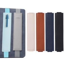 Aiyorse 6Pcs Adjustable Pen Holder for Notebook, Elastic Band Pen Holder for Notebook PU Leather Pen Sleeve Pouch Detachable Journal Pencil Holder for Notebook Planners Binders and Books (6 Colors)