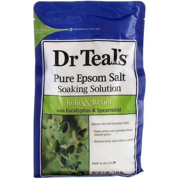 Dr. Epsom Salt Soaking Solution Relax Eucalyptus Spearmint 48 OZ (Pack of 8)