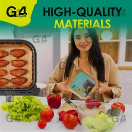 G4GADGET Air Fryer Liners Square 20 x 20cm, 40 Pack - Disposable, Non-Stick, Greaseproof, Parchment Paper