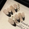 3D Nail Tips Fake Nails Korean Black Pink Handmade Cat